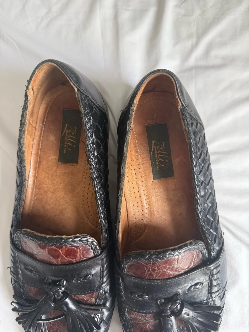 Men's Two-Tone Black & Brown Tassel Loafers